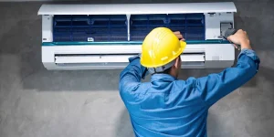 AC installation by technician