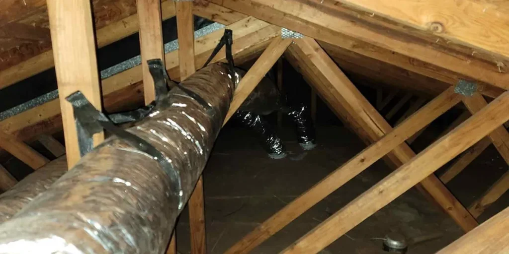 Insulated HVAC duct in attic