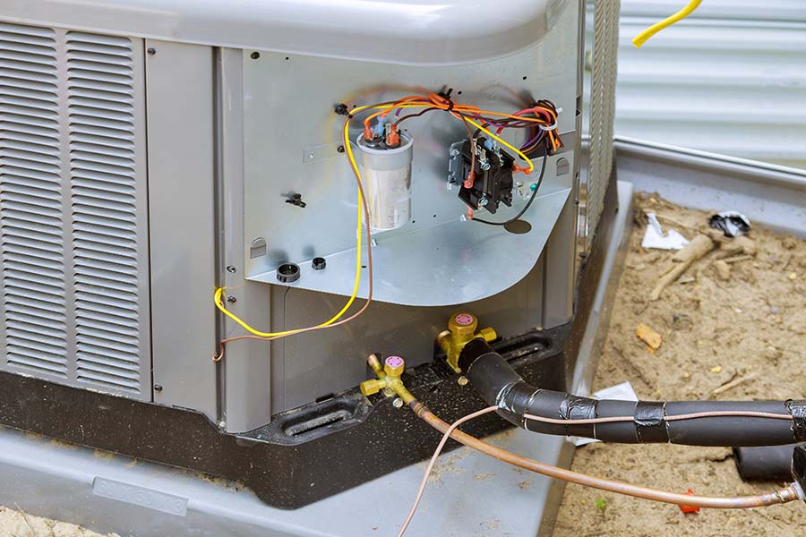 Exposed wiring on outdoor AC